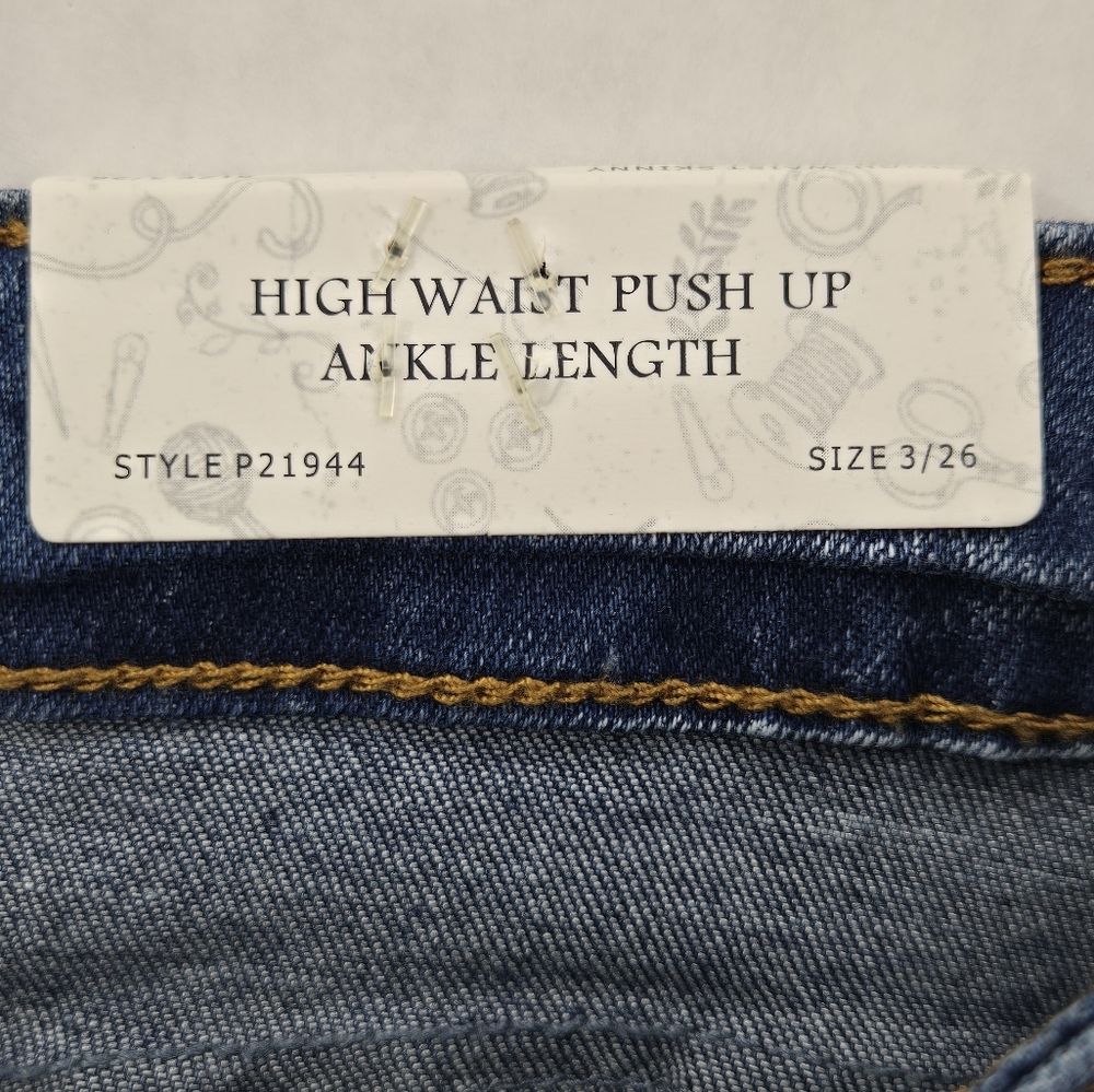 Thread & Others Jeans 3/26High Rise Button Fly Distressed Stretch Ankle Skinny - Picture 3 of 9